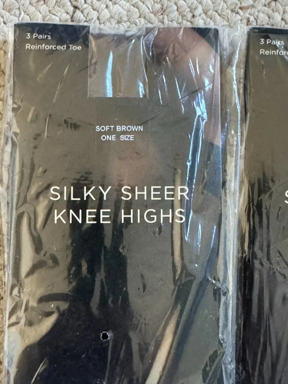 Talbots Silky Sheer Knee High Socks 2 Packs, Soft Brown and Black, NWT